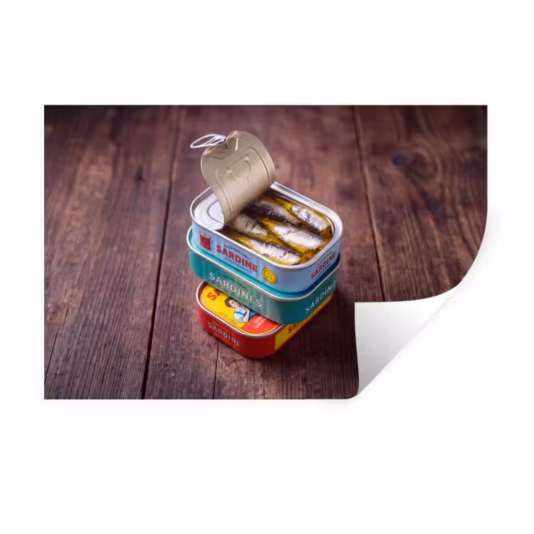 Wall Sticker - Fish - Cans - Kitchen - Vis - Blikjes - Keuken Muursticker klein