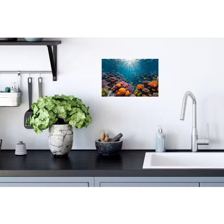 Vis - Koraal - Oceaan - Natuur - Kleurrijk Muursticker klein -keuken