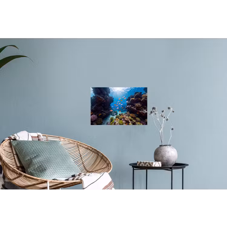 Vis - Koraalrif - Onderwater - Levendig - Blauw Muursticker klein -plant