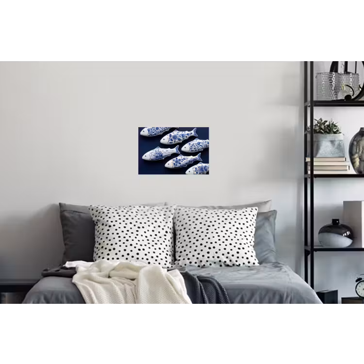 Vissen - Delfts - Blauw - Keramiek Muursticker klein -slaapkamer