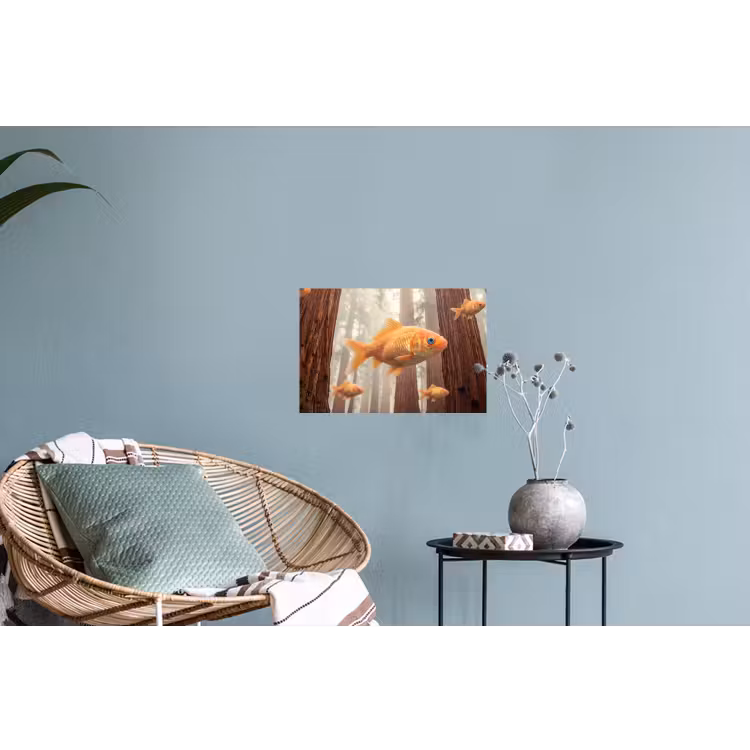 Wall Sticker - Fish - Forest - Fantasy - Vis - Bos - Fantasie Muursticker klein
