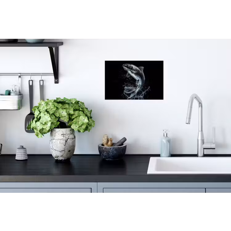 Vis - Koi - Zwart - Water Muursticker klein -keuken