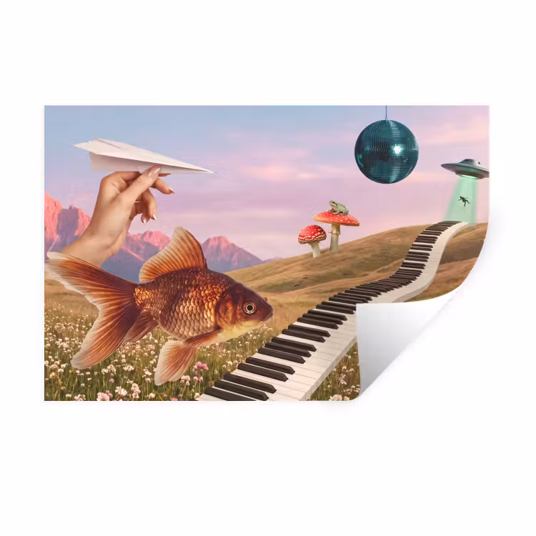 Wall Sticker - Fish - Nature - Abstract - Vis - Natuur - Abstract Muursticker klein