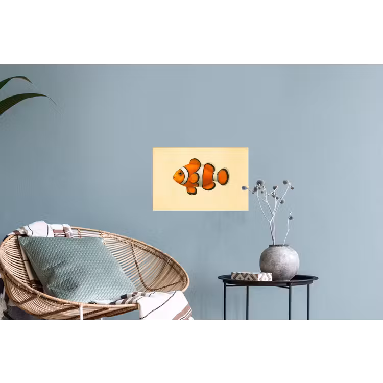 Vis - Oranje - Strepen Muursticker klein -plant