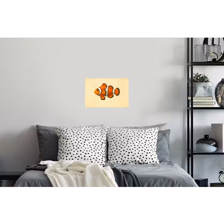 Vis - Oranje - Strepen Muursticker klein -slaapkamer