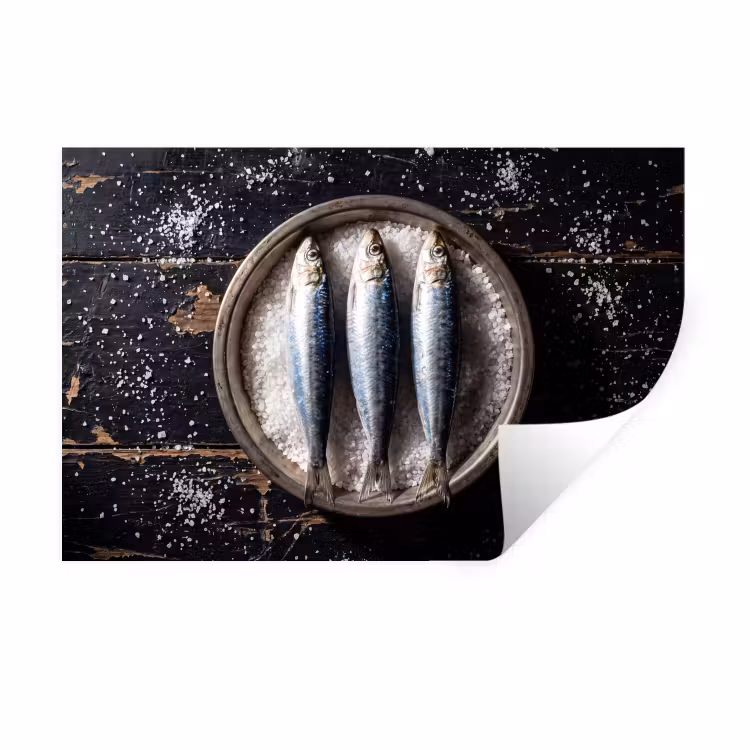 Wall Sticker - Fish - Salt - Food - Vis - Zout - Eten Muursticker klein