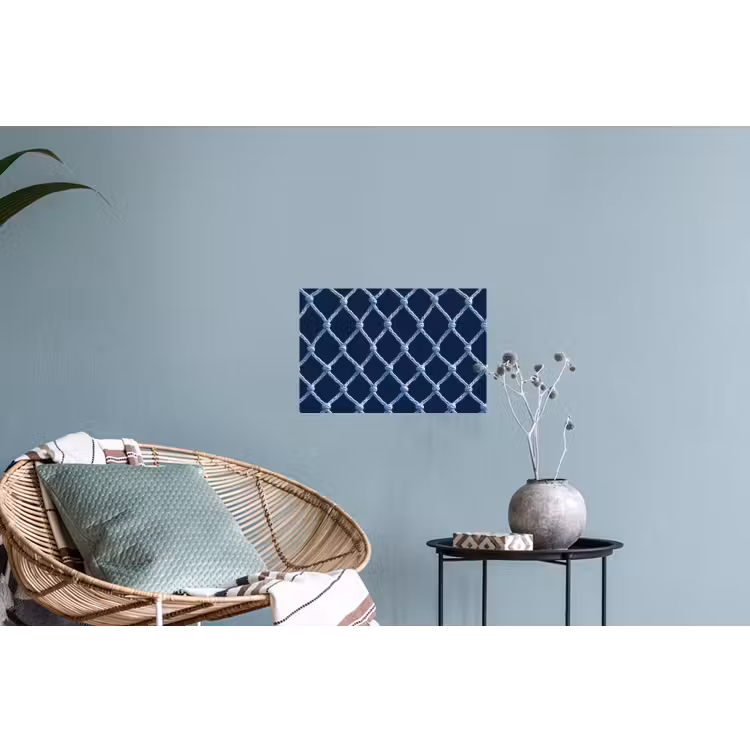 Visnet - Touw - Patroon - Marineblauw Muursticker klein 286 -plant