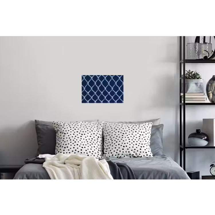 Visnet - Touw - Patroon - Marineblauw Muursticker klein 286 -slaapkamer