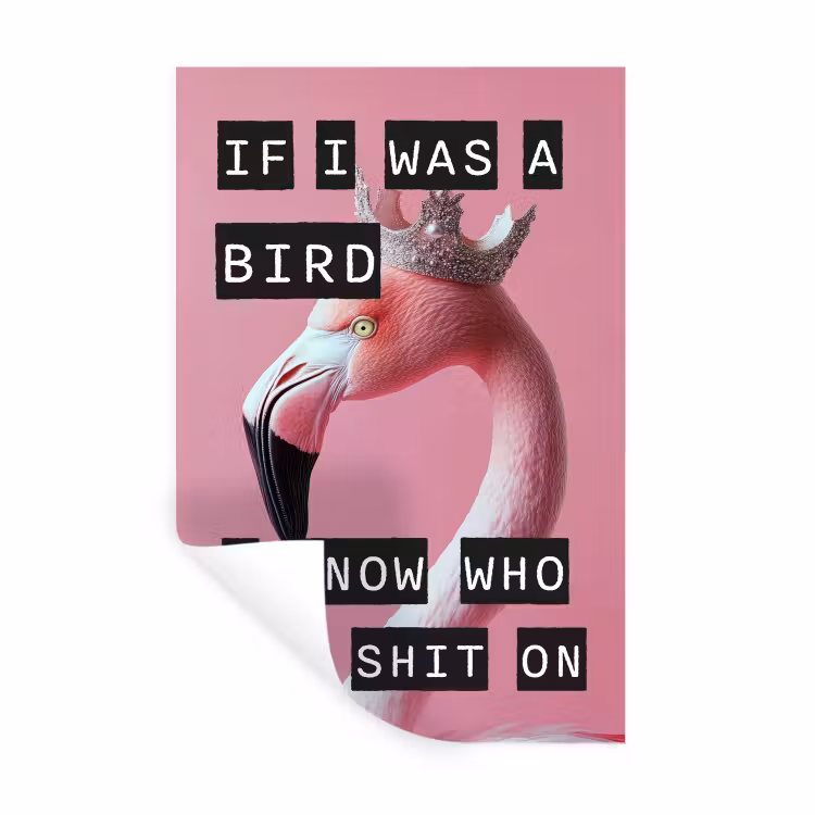 Flamingo - Roze - Vogel - Decoratie Muursticker klein -3d