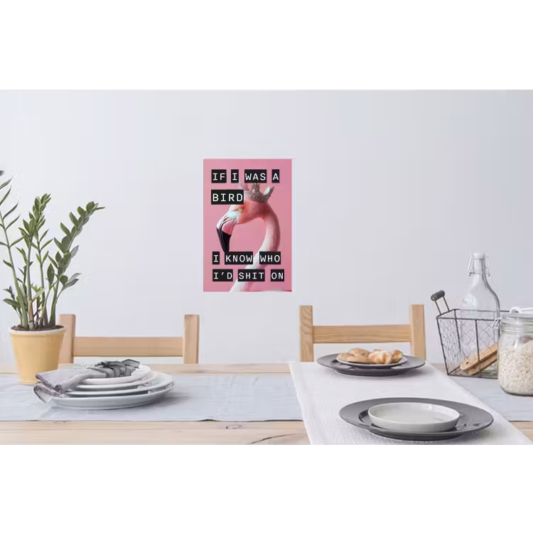 Flamingo - Roze - Vogel - Decoratie Muursticker klein -eettafel