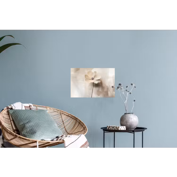 Bloem - Beige - Verf - Schaduw Muursticker klein -plant