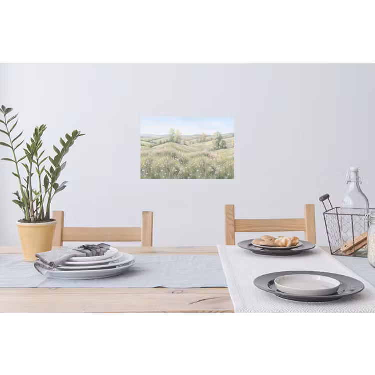 Bloemen veld - Bloemen - Groen Muursticker klein -eettafel