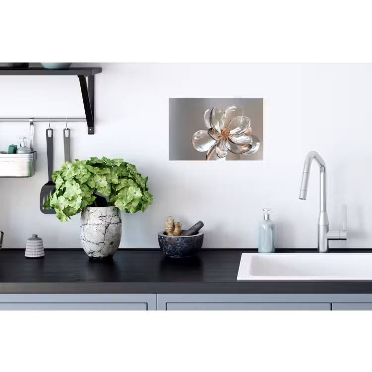 Bloem - Glazen - Doorzichtig Muursticker klein -keuken
