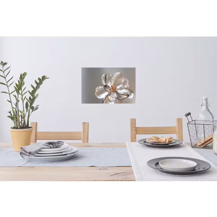Bloem - Glazen - Doorzichtig Muursticker klein -eettafel