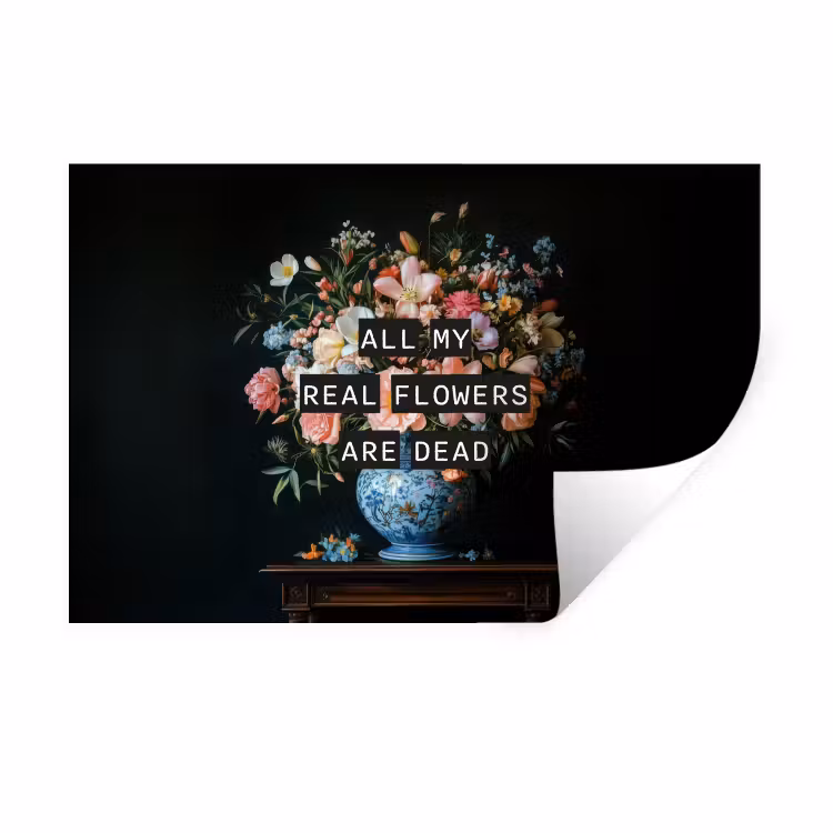 Bloemen - Art - Pastel - Quotes Muursticker klein -3d