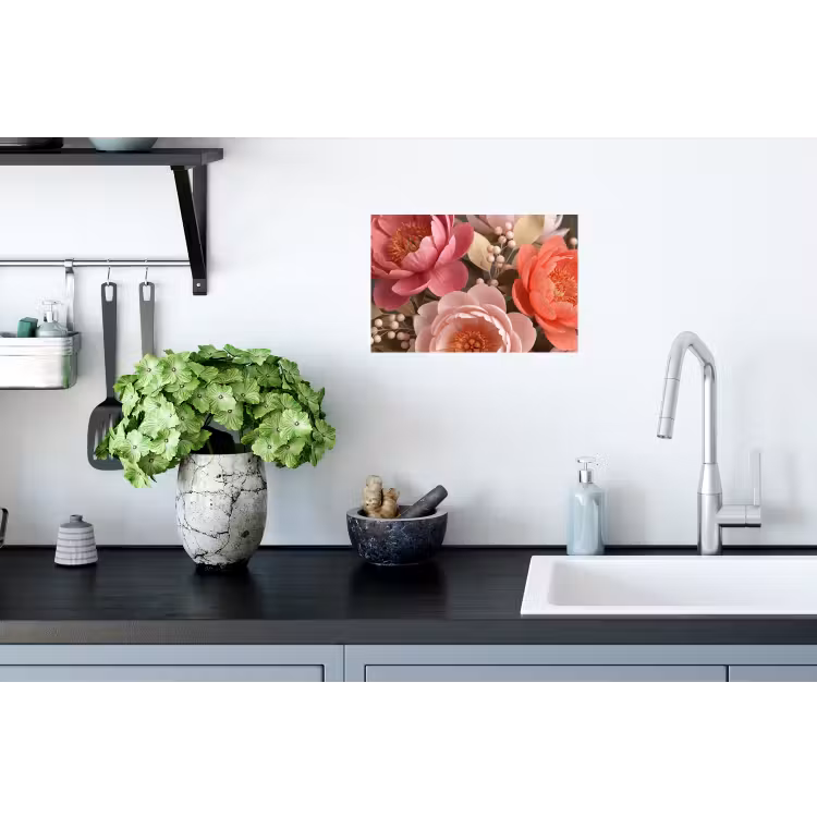 Bloemen - Bloesem - Zacht - Koraal - Decoratie Muursticker klein -keuken