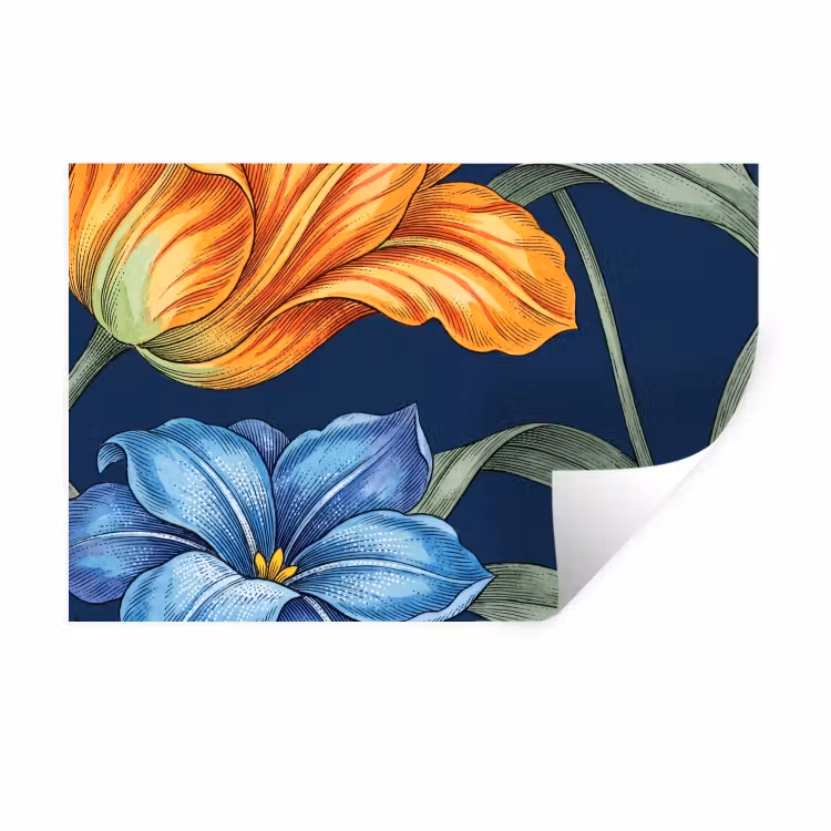 Wall Sticker - Flowers - Botanical - Pattern - Bloemen - Botanisch - Patroon Muursticker klein