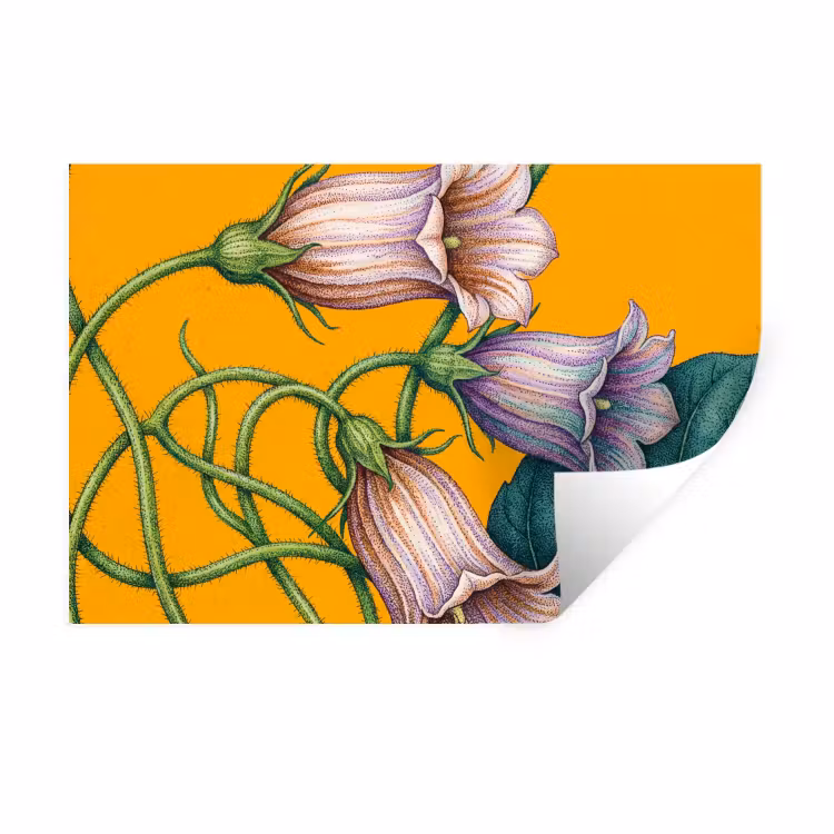 Wall Sticker - Flowers - Botanical - Yellow - Bloemen - Botanisch - Geel Muursticker klein