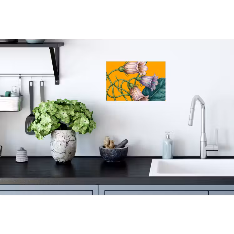 Wall Sticker - Flowers - Botanical - Yellow - Bloemen - Botanisch - Geel Muursticker klein