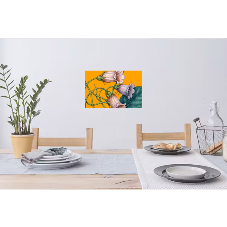 Wall Sticker - Flowers - Botanical - Yellow - Bloemen - Botanisch - Geel Muursticker klein
