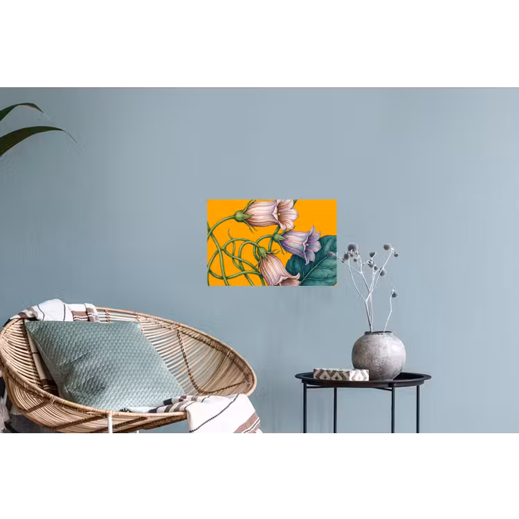 Wall Sticker - Flowers - Botanical - Yellow - Bloemen - Botanisch - Geel Muursticker klein
