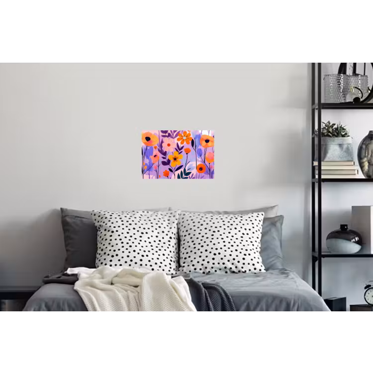 Bloemen - Kleurrijk - Bladeren Muursticker klein -slaapkamer