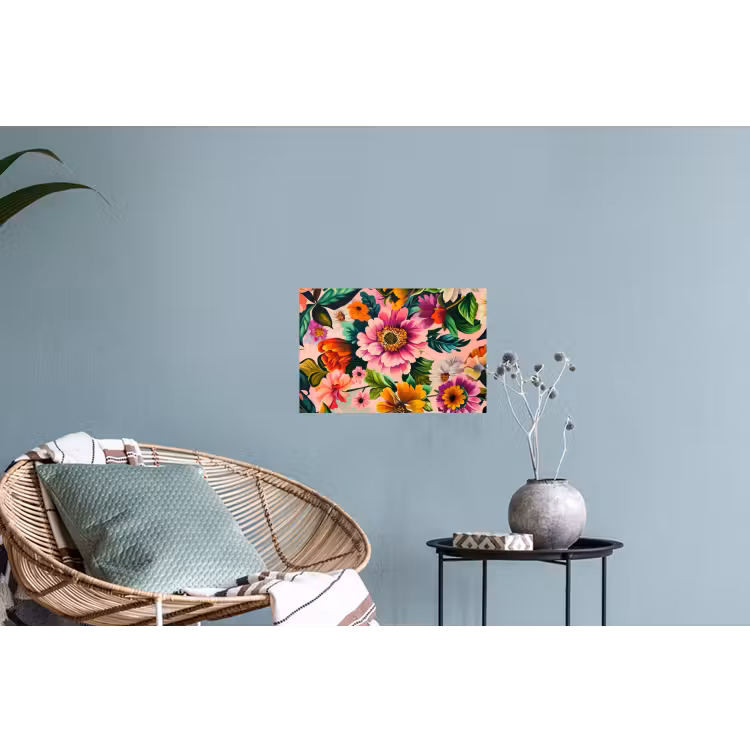 Bloemen - Kleurrijk - Roze Muursticker klein -plant