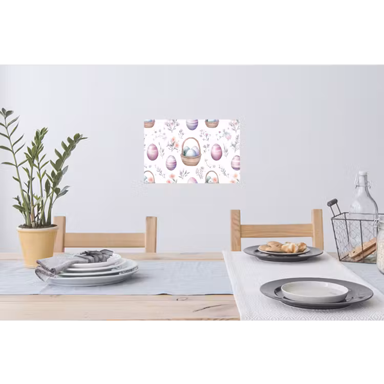 Bloemen - Paaseieren - Patroon Muursticker klein -eettafel