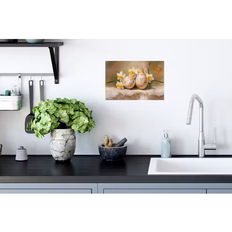 Bloemen - Eieren - Geschilderd Muursticker klein -keuken