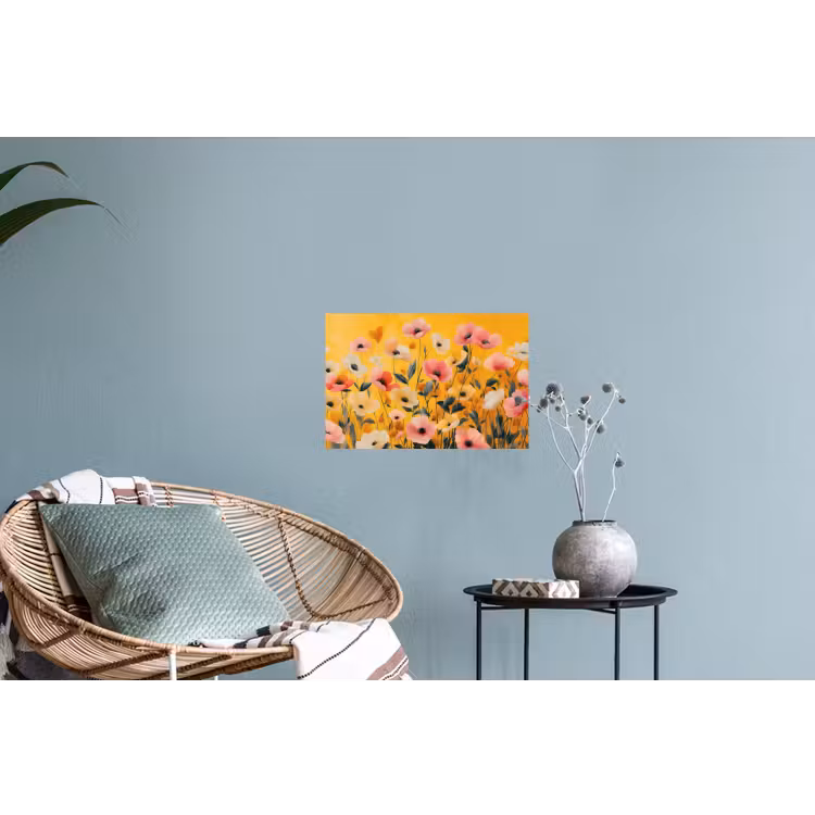 Bloemen - Veld - Geel Muursticker klein -plant