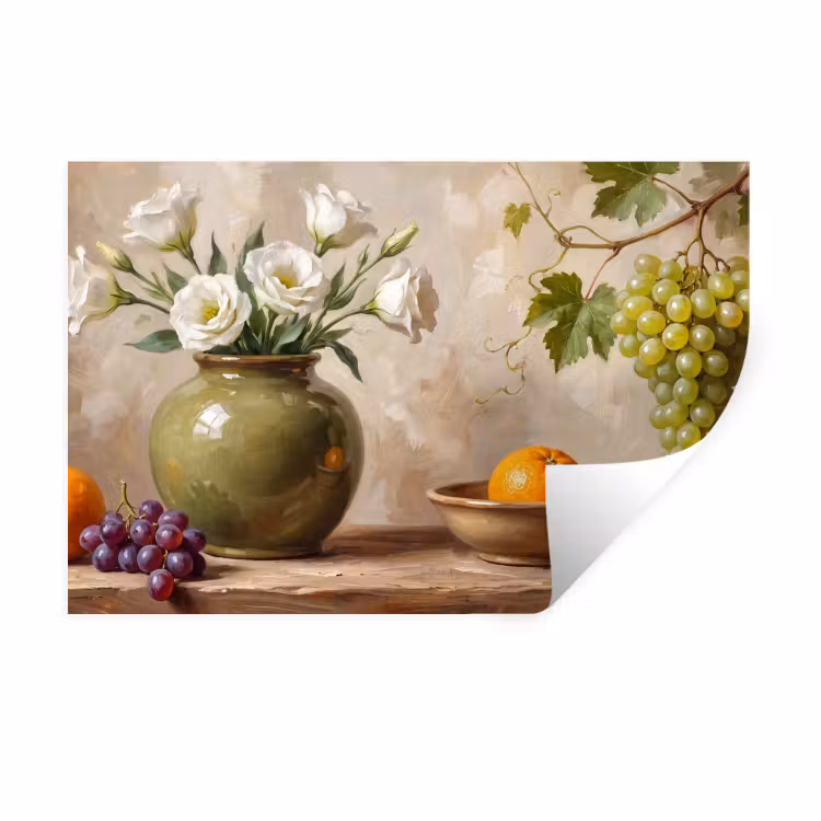 Wall Sticker - Flowers - Fruit - Still Life - Bloemen - Fruit - Stilleven Muursticker klein