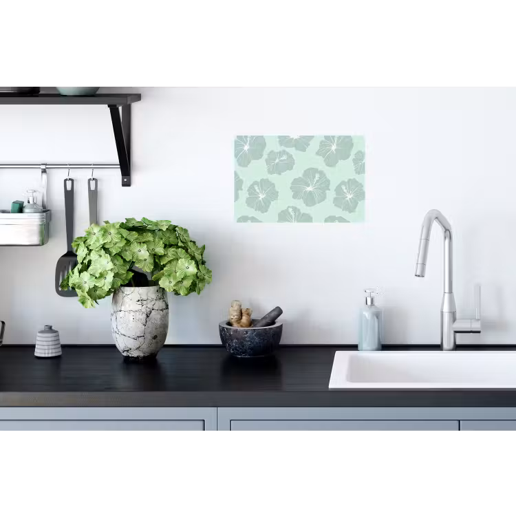 Bloemen - Hibiscus - Mint Muursticker klein 286 -keuken