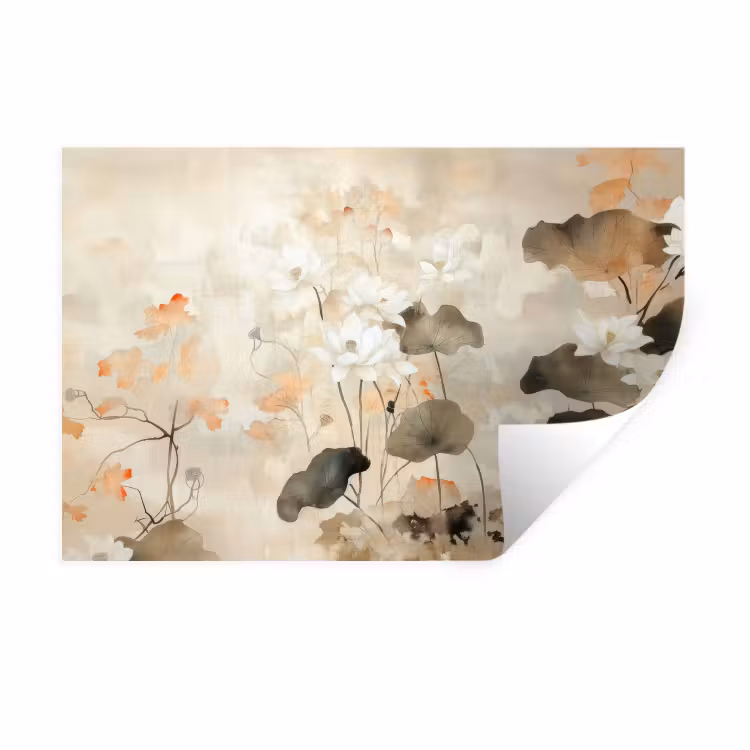 Bloemen - Japandi - Wabi sabi Muursticker klein -3d