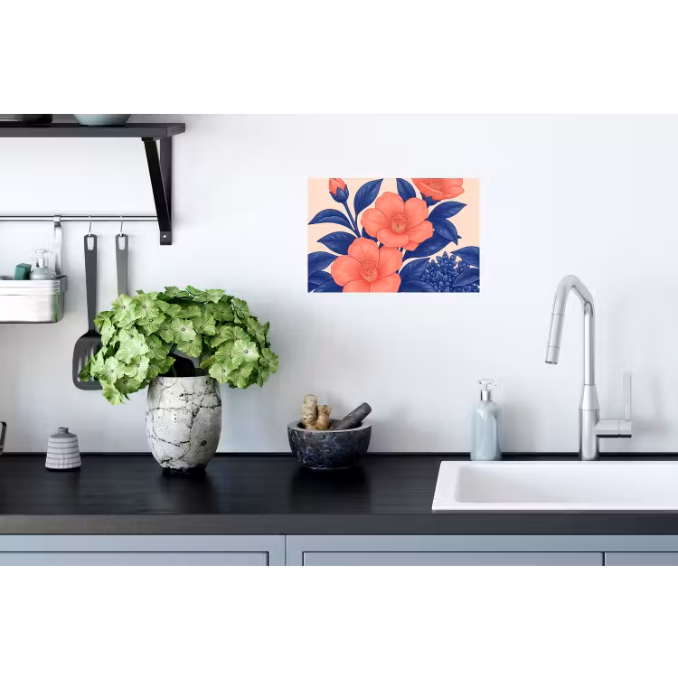 Wall Sticker - Flowers - Leaves - Botanical - Bloemen - Bladeren - Botanisch Muursticker klein