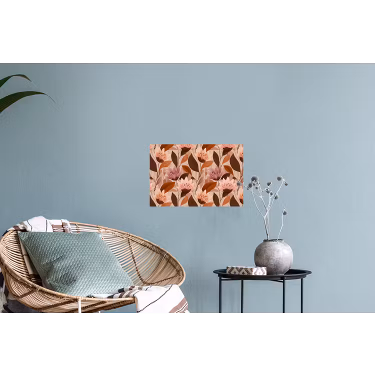 Bloemen - Bladeren - Bruin Muursticker klein 286 -plant