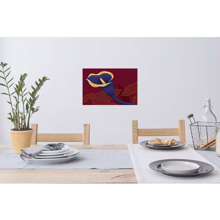 Wall Sticker - Flowers - Modern - Purple - Bloemen - Modern - Paars Muursticker klein