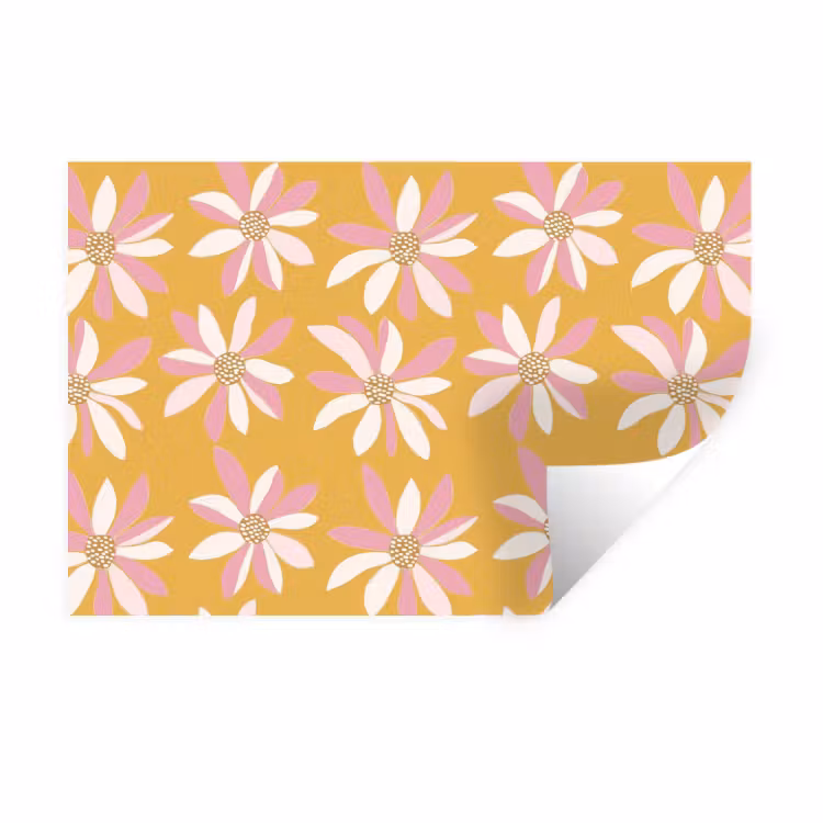 Bloemen - Modern - Geel Muursticker klein 286 -3d
