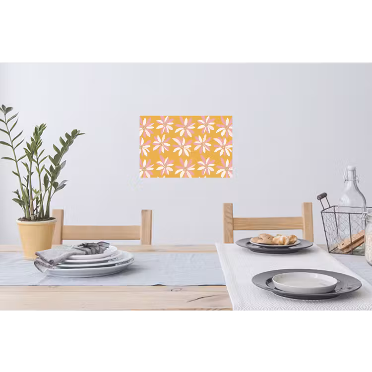 Bloemen - Modern - Geel Muursticker klein 286 -eettafel