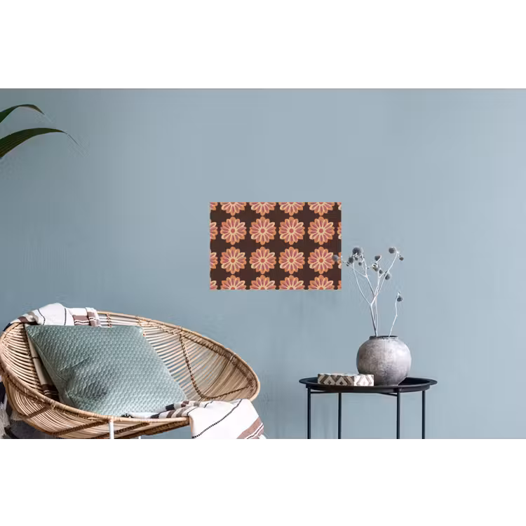 Bloemen - Patroon - Bruin Muursticker klein 286 -plant