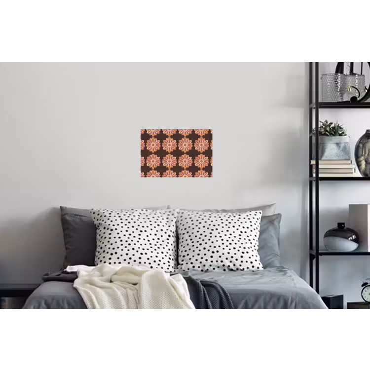 Bloemen - Patroon - Bruin Muursticker klein 286 -slaapkamer