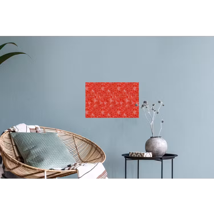 Bloemen - Patroon - Rood Muursticker klein 286 -plant