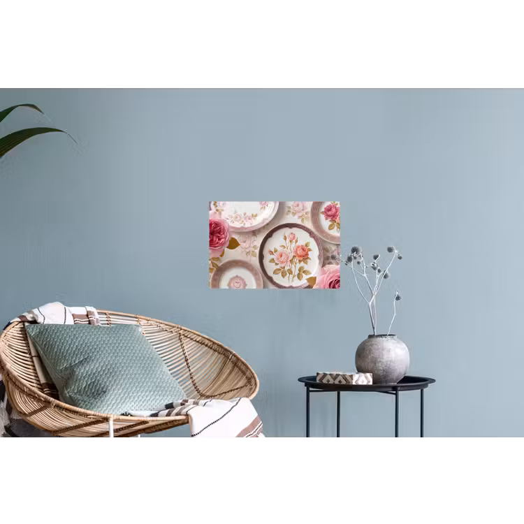 Bloemen - Patroon - Vintage - Roze - Decoratie Muursticker klein -plant