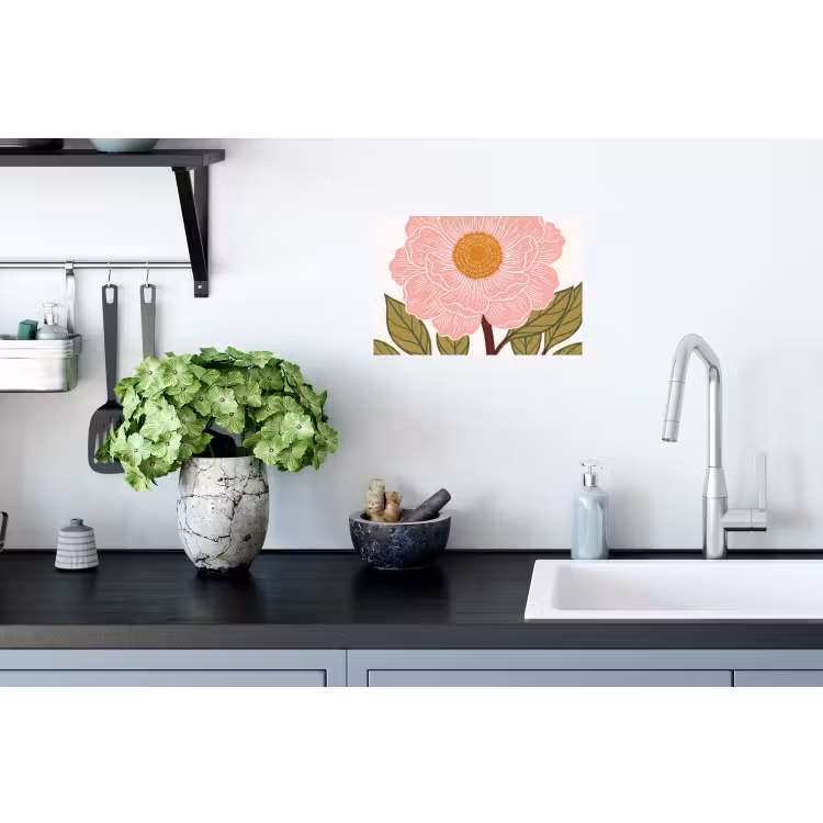 Wall Sticker - Flowers - Pink - Illustration - Bloemen - Roze - Illustratie Muursticker klein