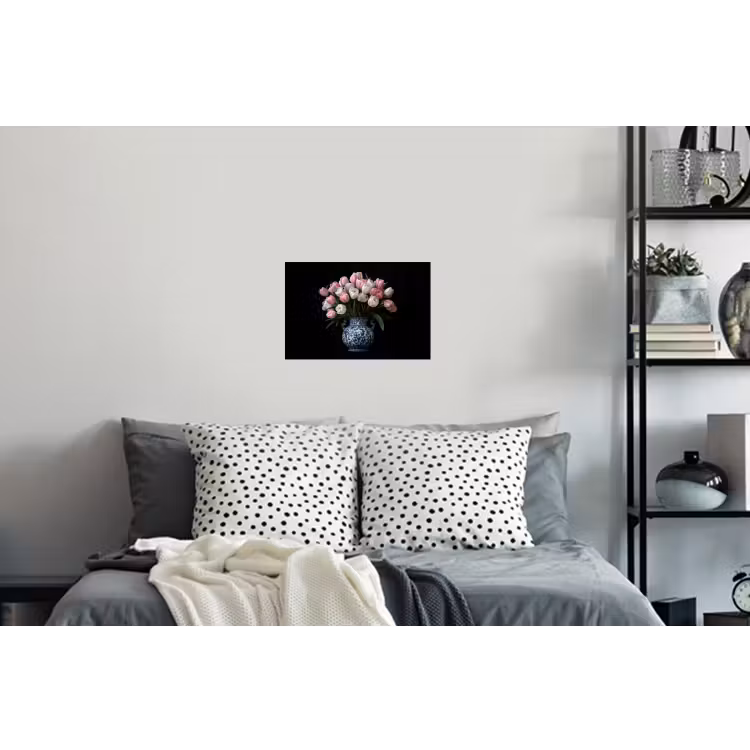 Bloemen - Roze - Tulpen - Vaas Muursticker klein -slaapkamer