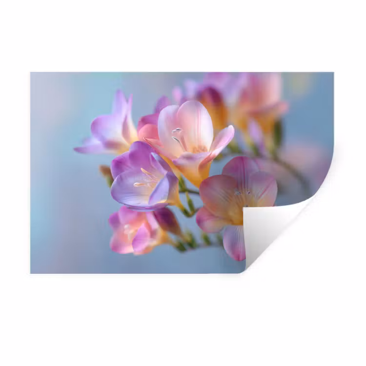 Bloemen - Paars - Overloop - Meeldraden Muursticker klein -3d