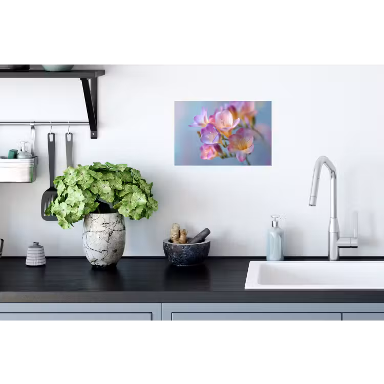 Bloemen - Paars - Overloop - Meeldraden Muursticker klein -keuken