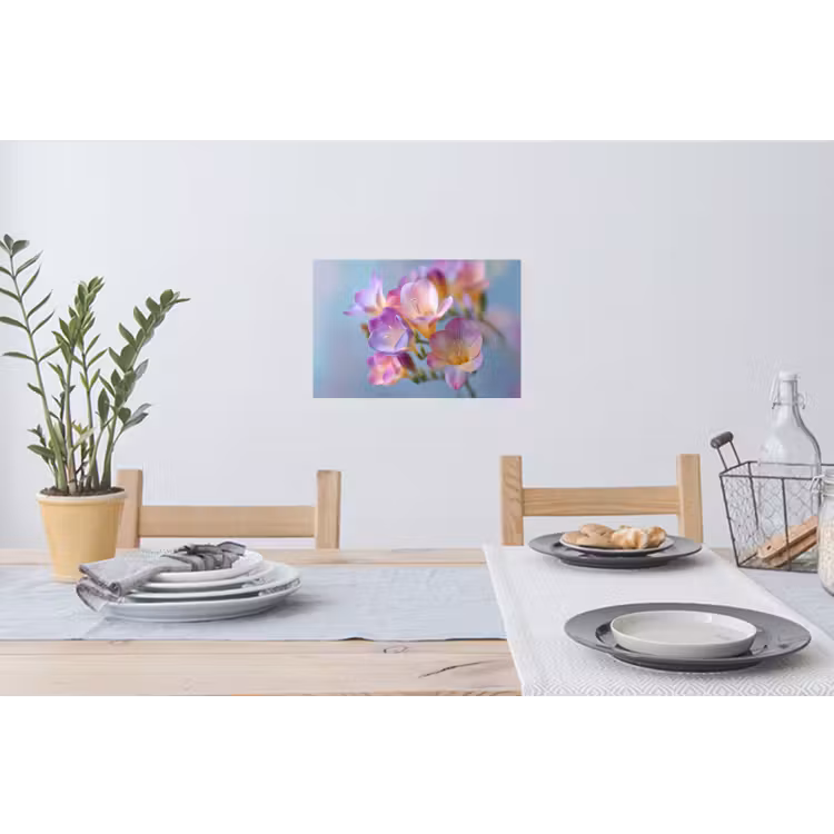 Bloemen - Paars - Overloop - Meeldraden Muursticker klein -eettafel