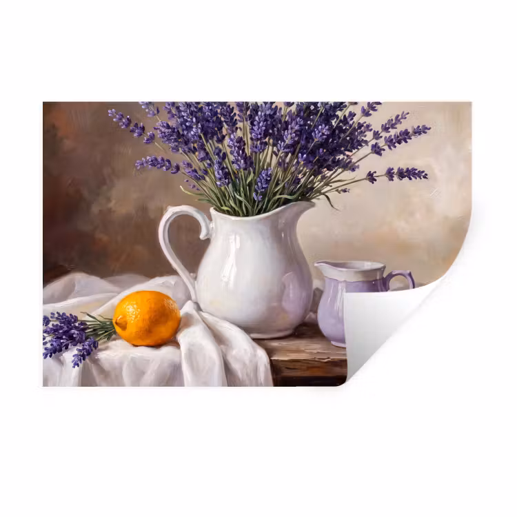 Wall Sticker - Flowers - Still Life - Purple - Bloemen - Stilleven - Paars Muursticker klein