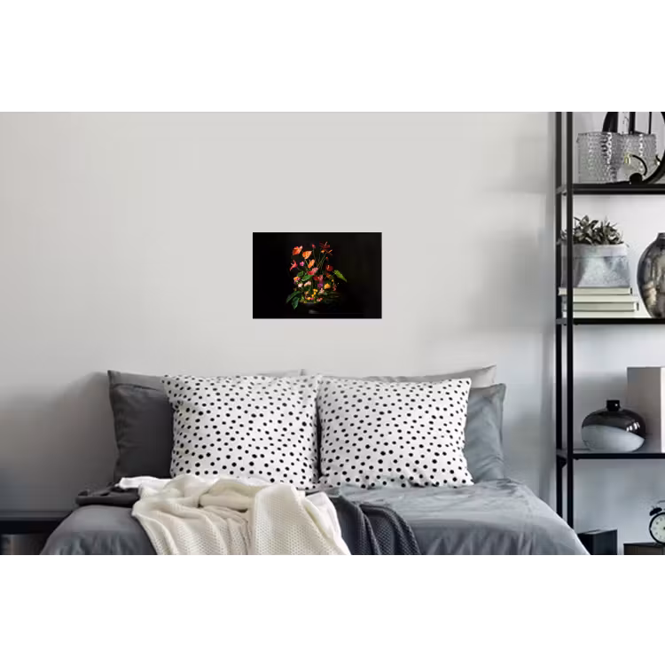 Bloemen - Vaas - Kleurrijk Muursticker klein -slaapkamer