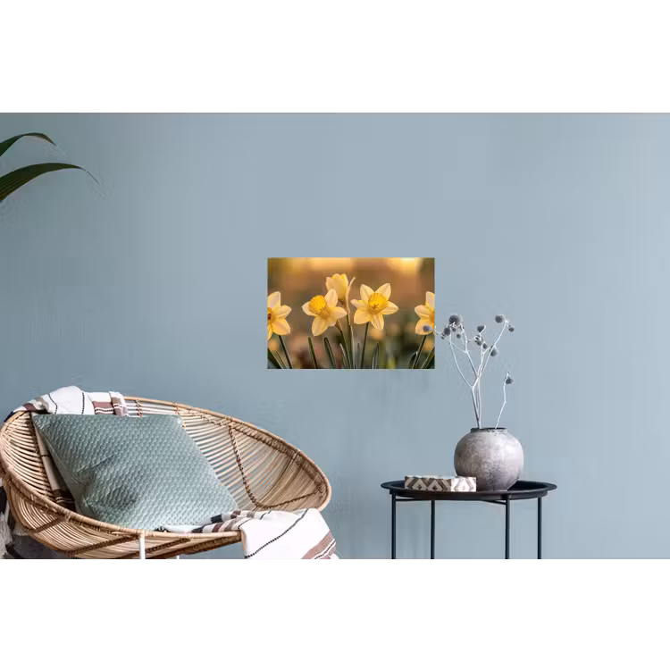Bloemen - Geel - Wazig Muursticker klein -plant